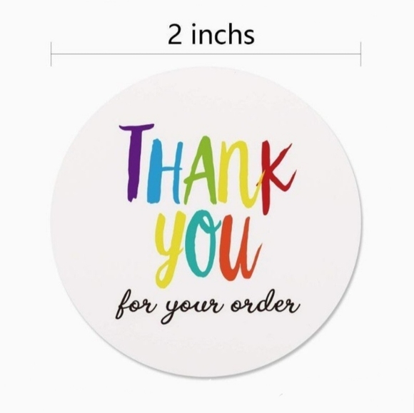 100 THANK YOU FOR YOUR ORDER Stickers 4 Designs 2" - Picture 2 of 7